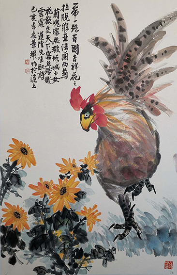 杨华耀作品 《一带一路百国吉祥花之拉脱维亚法兰西菊》